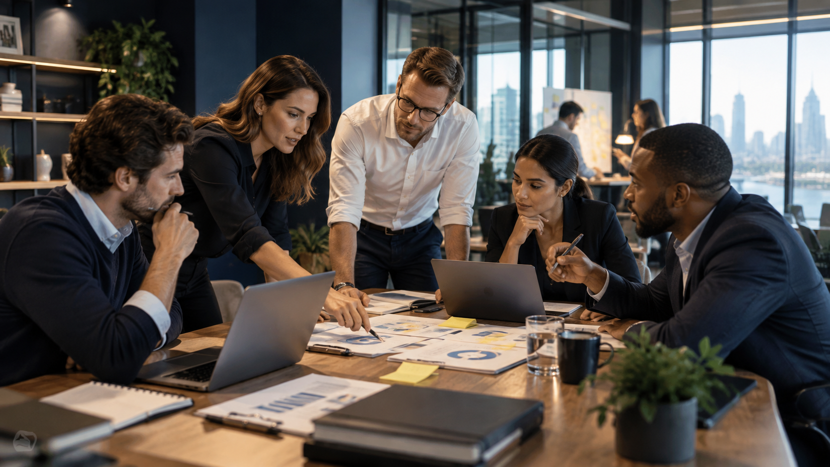 Enterprise delivery team collaborating